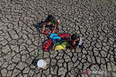 Waduk Sumberkepuh mengering, sekitar 400 hektare lahan pertanian kekurangan air di Nganjuk