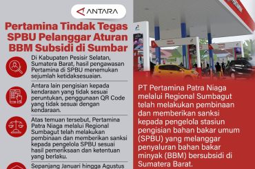 Pertamina tindak tegas SPBU pelanggar aturan BBM subsidi di Sumbar