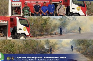 Disdamkarmat Baubau padamkan karhutla di tiga titik