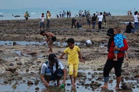  Pantai Tanjungpinggir Padat Pengunjung