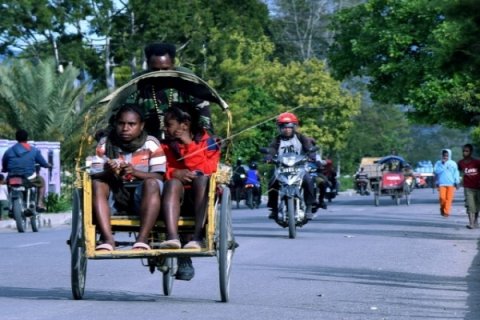 Becak di Pegunungan Papua