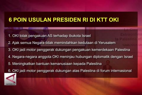 Presiden Usulkan 6 Poin Penting di KTT LB OKI