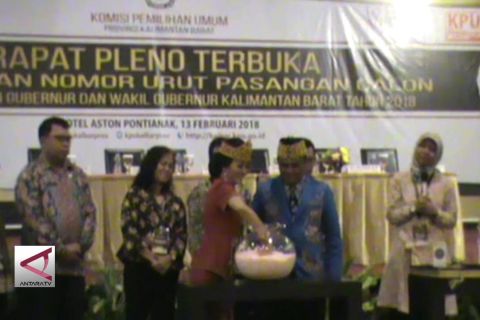 Pleno KPU pengundian nomor urut  paslon Pilgub Kalbar