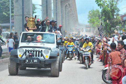 Pawai kemenangan Sriwijaya FC
