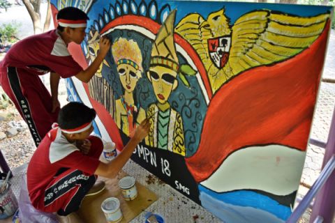 Aksi Melukis Bersama Pancasila