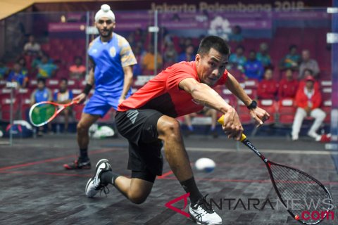 Squash Beregu Putra Penyisihan Indonesia vs India