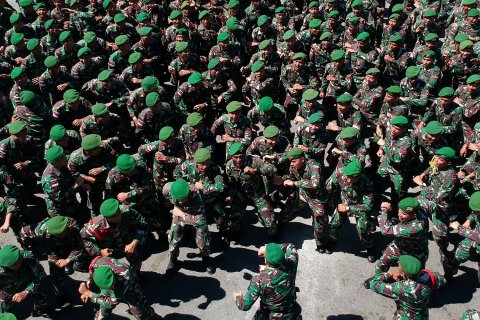 Kepulangan Satgas Pengamanan Perbatasan