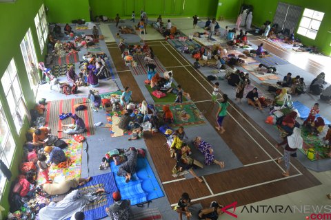 Pengungsi banjir di Kudus