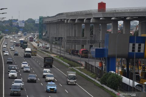 Progres pembangunan LRT Cawang-Cibubur