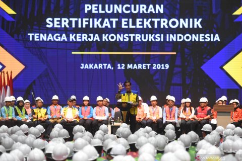 Peluncuran sertifikat elektronik tenaga kerja konstruksi