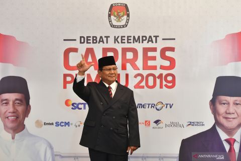 Prabowo Subianto tiba di lokasi debat