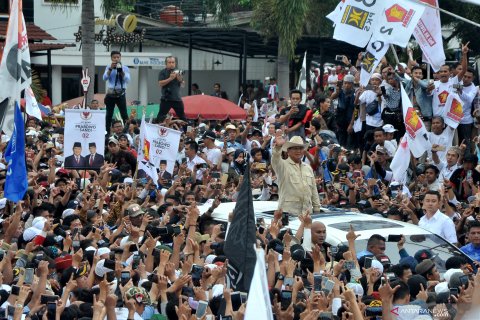 Prabowo sapa pendukung di Sumsel