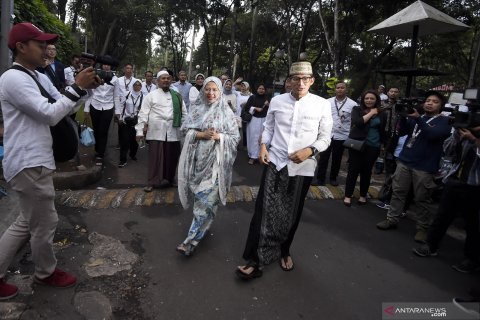 Aktifitas Sandiaga Uno sebelum ke TPS