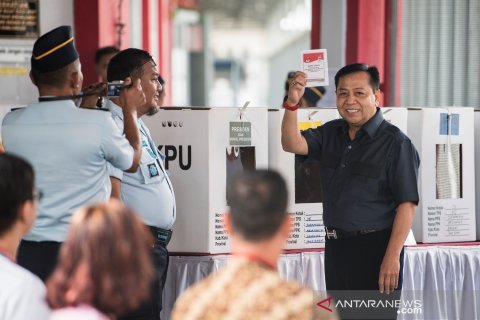 Warga binaan LP Sukamiskin mencoblos