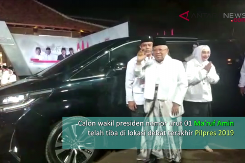 Ma’ruf Amin tiba di lokasi debat capres ke-5