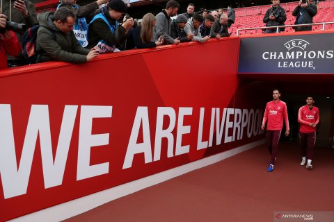 Latihan Barcelona jelang semifinal Liga Champions di Anfield