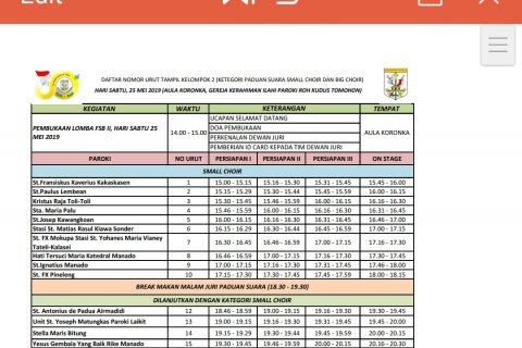 Urutan naik panggung Festival KBK
