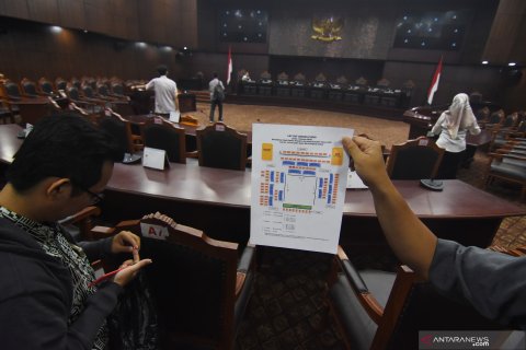 Persiapan ruang sidang MK jelang PHPU Pilpres 2019