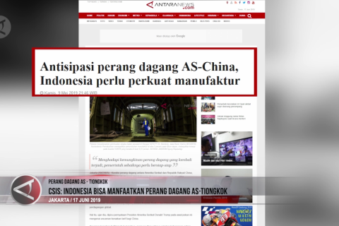 CSIS: Indonesia bisa manfaatkan perang dagang AS-Tiongkok