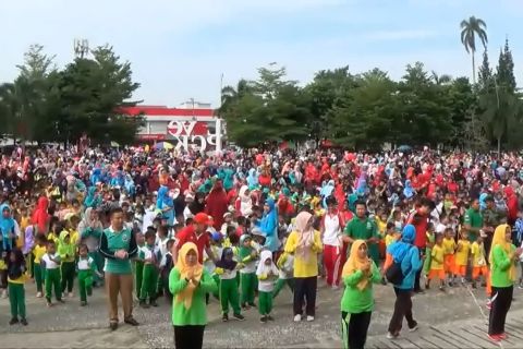 Rayakan HAN, ribuan anak PAUD Pangkalpinang senam massal