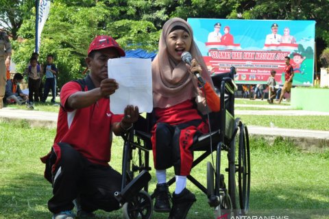 Anak berkebutuhan khsusu hadiri peringatan HAN