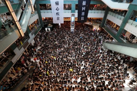 Unjuk rasa kembali digelar di Hong Kong