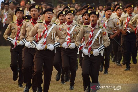Peringatan Hari Pramuka ke 58 kampanye menolak plastik