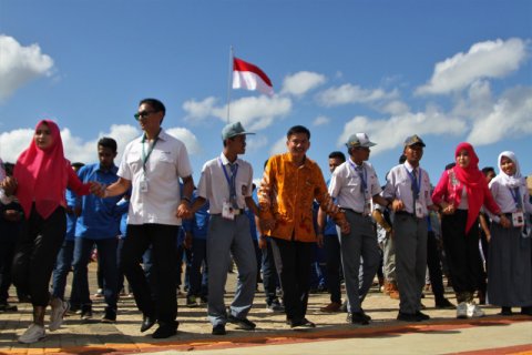 SMN Babel belajar tari Lulo bersama ANTAM