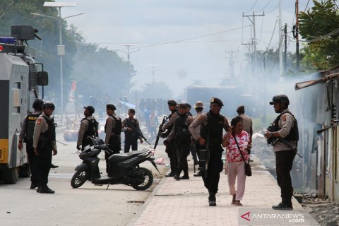 Aksi unjuk rasa di Timika