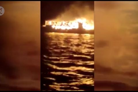 Kapal tujuan Sulteng terbakar di Pulau Bokori, 7 orang tewas
