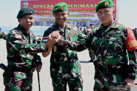 Penerimaan kedatangan pasukan Satgas Pamtas  RI-RDTL