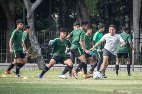 Latihan timnas U-16 Indonesia jelang melawan Kepulauan Mariana Utara