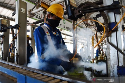 Produksi gas LPG 3 kg Makassar