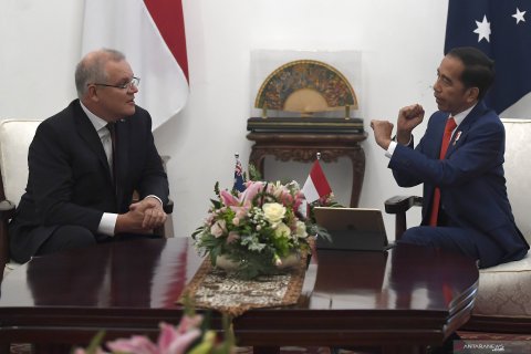 Presiden Jokowi menerima kunjungan PM Australia