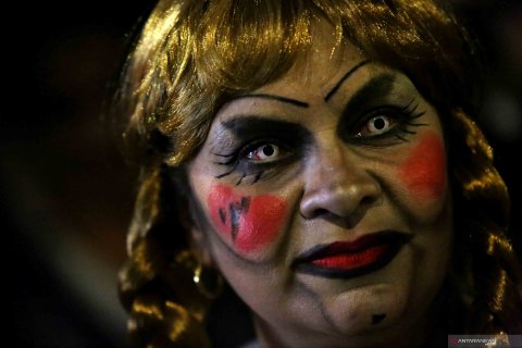 Kemeriahan perayaan Halloween di Manhattan, New York