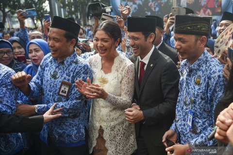 Mendikbud Nadiem Makarim hadiri peringatan Hari Guru Nasional