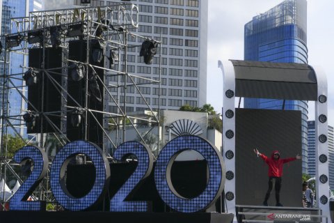 Gladi bersih perayaan malam pergantian tahun di Bundaran HI