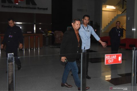RJ Lino usai jalani pemeriksaan di KPK