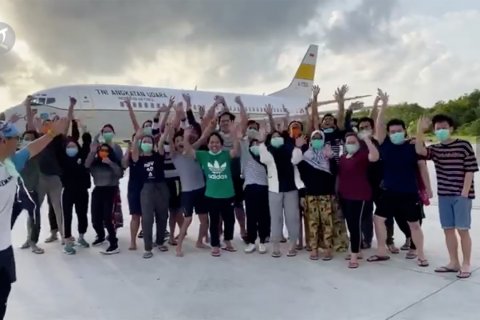 Kegiatan WNI dari Hubei di Natuna, senam hingga disediakan alat kebugaran