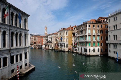 Kota wisata Venesia sepi usai penutupan wilayah Italia Utara