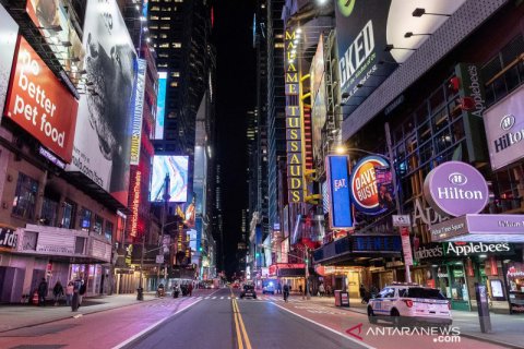New York lengang karena wabah COVID-19, begini suasana kotanya