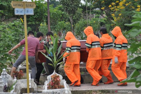 Pemakaman PDP COVID-19 di Medan