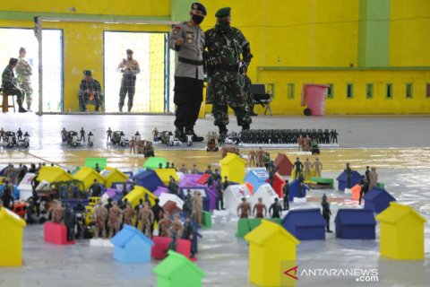 Simulasi pengamanan kota di Medan saat pandemi COVID-19
