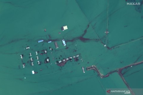 Citra satelit banjir akibat jebolnya dam di Uzbekistan