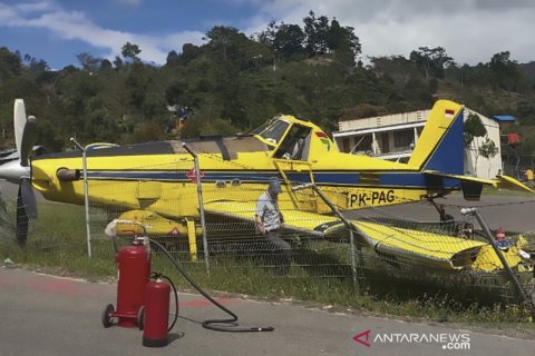 Pesawat pengangkut BBM tergelincir di Bandara Karubaga Tolikara