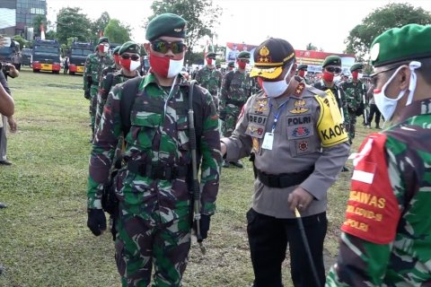 TNI Polri gelar apel dan simulasi tanggulangi karhutla Kalteng