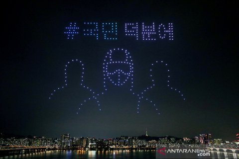 Pesan melalui drone agar COVID-19 tidak berlanjut di Korsel