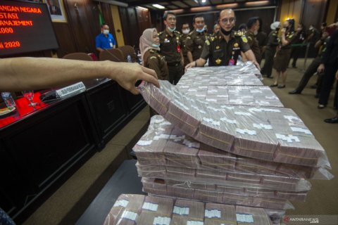 Uang sitaan hasil eksekusi kasus korupsi kondensat dan Jiwasraya