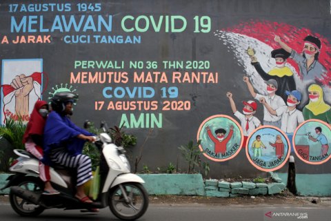 Mural bertema Semangat Kemerdekaan Melawan COVID-19