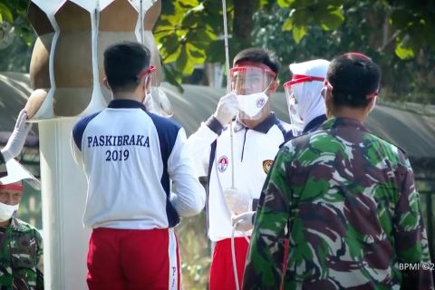 Paskibraka 2020 berlatih dengan protokol kesehatan yang ketat